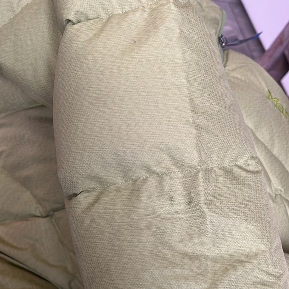 Marmot 700 Fill Down puffer cropped length pale green hood size XS - Picture 7 of 12